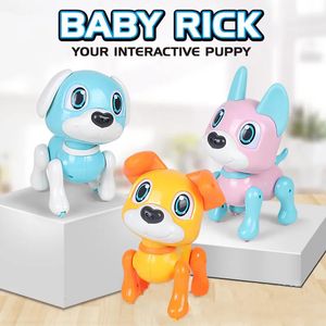 Elétrica RC Animais Inteligente Robô Brinquedos Para Crianças Dos Desenhos Animados Pet Dog Animal Modelo Filhote de Cachorro Ação Som Elétrico Indução Inteligente Rotativa Brinquedo Infantil 231129