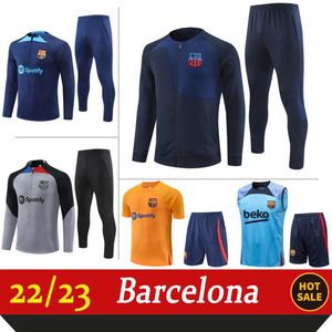 2022-2023 Men's Tracksuits Barcelonas Men Barca Set Adult Lewandowski F de Jong Training Suit Jacket Chandal Futbol Survetem206i