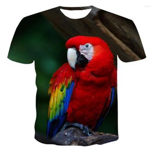 Męskie koszulki Summer 3D nadruk moda zabawna koszulka koszulka luźna harajuku papuga top anime swobodny okrąg