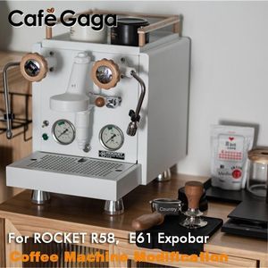 Narzędzia 1 Ustaw Wood Wood Wood Coffee Machine Modyfikacja Modyfikacja rakiety R58/Expobar E61 Drewniane uchwyt narzędzia akcesoria espresso