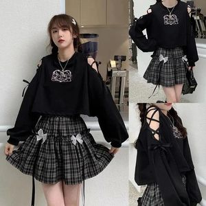 Work Dresses Two-Piece Suit Off-The-Shoulder Long-Sleeved T-Shirt Women'S Sweater Short Top Plaid Skirt Jk Student Can Be Acquired