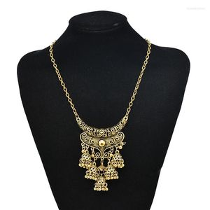 Подвесные ожерелья винтажные колокольчики для женщин бого этнические кисточки с труба