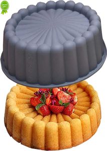 New Silicone Charlotte Cake Pan Reusable Mold Fluted Cake Pan Nonstick Round Molds for Shortcake Cheesecake Brownie Tart Pie