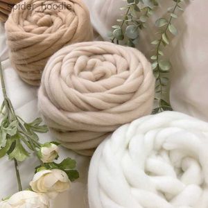 Yarn 100g Knitting Yarn Giant Chunky Icelandic Roving Wool er Soft Arm Knit Crochet Threads DIY Sweater Scarf Hat shipping L231130