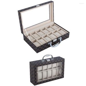 Uhrenboxen Hochwertige Box Handheld-Schmuck-Aufbewahrungstasche 2/3/6/8/12 Slots Leicht zu tragender Display-Organizer Geschenk-Show