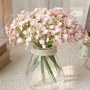 Faux Floral Greenery 40 Head Bouquet Künstliche Plastikblume Handmade Babysbreath Fake Plant Gypsophila Arrange for Wedding Home Table Decor 230428