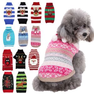 Dog Apparel Dog Christmas Sweater Xmas Pet Clothes Cute Striped Santa Claus Costume Puppy Cat Year Gifts For Small Medium Large Dogs 231124