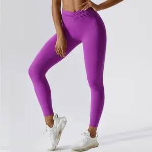 Pantaloni attivi Fitness Sport Leggings senza cuciture Vita alta Yoga Palestra Jogging Push up ad asciugatura rapida Hip Lift Abbigliamento da donna