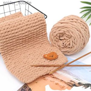 Yarn 1pc Colorful Dye Scarf Hand-knitted Yarn For Hand knitting Soft Milk Cotton Yarn Thick Wool Yarn Giant wool blanket L231130