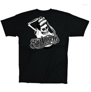 Herr t-skjortor suavecito pomade topp t-shirt svart frisör greaser skalle mens s