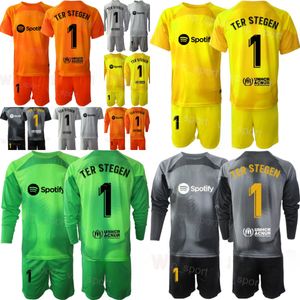 Clube Equipe Goleiro Manga Longa GK Futebol 13 Inaki Pena Jersey Goleiro Conjunto Antoni Ramallets 1 Ter Stegen Ander Astralaga Victor Valdes Camisa de Futebol Kits Man BaSai