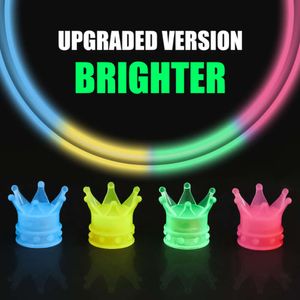 Upgrade 4/1PCS Luminous Crown Tire Valve Caps for Car Motorcycle Bike Tyre Decorative Stem Caps Dust-proof Covers Fluorescen Cap