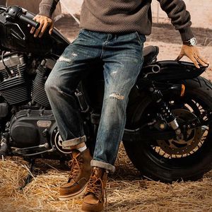 Pantaloni jeans da uomo strappati pantaloni da cowboy maschili tagliati per gli uomini con fori rotti strappati Harem Harajuku 2023 moda alla moda tendenza buggy