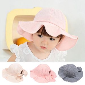 Cappelli Cute Bow Baby Panama Hat Summer Spring Outdoor Bambini Kids Beach Cap Wide Brim Cotton Girl Sun Caps