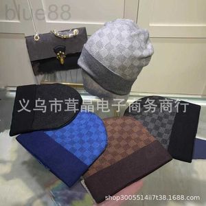 Beanie/Skull Caps Designer Knitted hat 2023 new internet celebrity breathable winter trend hat embroidered plaid sweater hat batch 3UPO