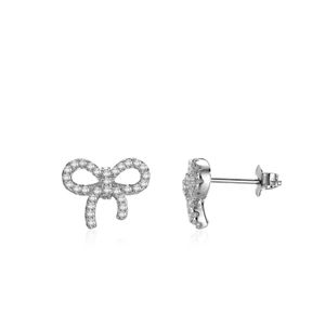 Designer S925 Silverörhängen för kvinnors varumärkesbindning Earstuds med en enkel stil Mosang Diamond Gift KK82