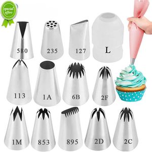 Neue 13 Stile große Zuckerguss-Spritztüllen zum Dekorieren von Kuchen, Backen, Keksen, Cupcake-Spritztüllen, Edelstahl-Gebäckspitzen