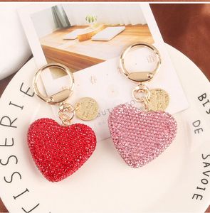 6 Style Bag Pendant Accessories Metal Alloy Key Chain Creative Diamond Heart Keychain DF149