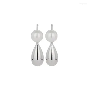 Stud Earrings 925 Pure Silver Drop Pearl 2023 Niche Design Sense Fashion Temperament High-End Women