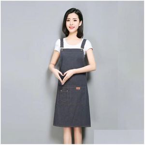 Cutting Cape Manufacturers Sell Denim Pure Cotton Aprons Directly Produce And Wholesale Customized Advertising Drop Delivery Hair Prod Dhpwh