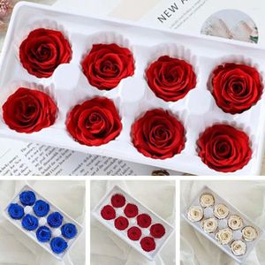 Decorative Flowers B Grade 4-5cm Preserved Fresh Rose Flower Head Birthday Gift Bouquet Long Lasting Multicolor DIY Material