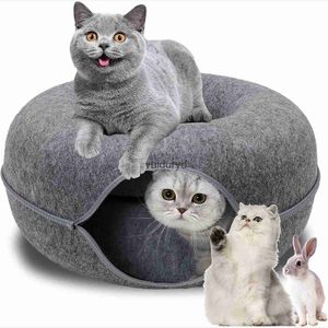 Cat Beds Furniture Donut Pet Tunnel Interactive Play Toy bed Dual Use Ferrets Rabbit Bed Tunnels Indoor Toys Cats House Kitten Trainingvaiduryd