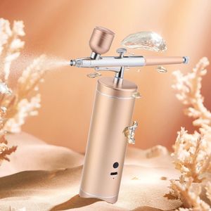 Narzędzia do czyszczenia Akcesoria Przenośna mini airbrush Set Water Water Tlen Intractor Machine Sprężarka Skóra MULISTURE MUSICE Makijaż Makeup Art Art Spray 231129