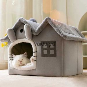 Kattbäddar möbler vikbara hus vinter varm chihuahua grotta säng korg för små hundar mjuk mat kennel valp djup sömnvaiduryd