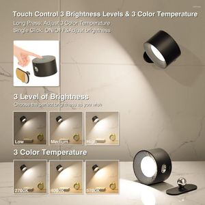 Wall Lamp LED Light 360 Rotate Rechargeable Mounted Sconce Lamps Modern Nordic Luminaire Indoor Decor Cordless