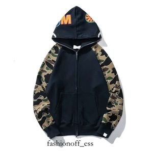 Men Designer Full Zip Up Shark Hoodies for Woman Black Camouflage Jacket Yellow Hoody Hooded Sweatshirt Man Womens Sweater Long Bapes Hoodie 918