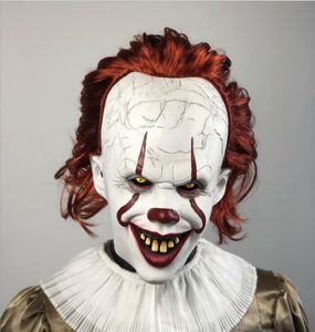 Full Head Latex Mask Horror Movie Stephen King039s It 2 ​​Cosplay Pennywise Clown Joker Led Mask Halloween Party Props7610755