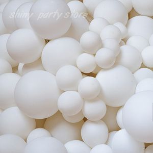 Inne imprezy imprezowe 536 -calowe gigantyczne białe okrągłe balony ślub lateksowy hel pastel Matte Pure Baloes Arch Garland Birthday Decoration Toys 230428