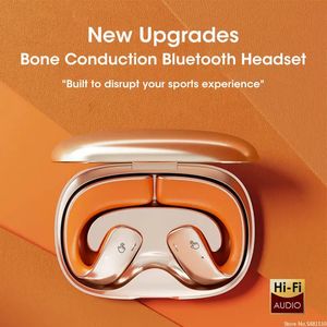 Handy-Kopfhörer Original Bone Conduction Bluetooth Open Ear Clip Wireless-Kopfhörer mit Mikrofon Sport-Headsets für 231129