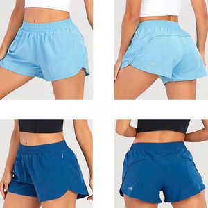 LL Women's Yoga Outfits High Waist Shorts Exercise Short Pants Fitness Wear Girls Running Elastic Adult Pants Sportswear Prevent Wardrobe Malfunction