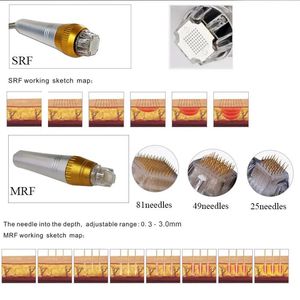 Sıcak Satış Aksesuarları Microneedles İpuçları Fraksiyonel Morpheus 8 Rf Yüz Cilt Kaldırma Makinesi Için Microneedle Altın Kaplama İğneler 25 49 81 64 Pins İpucu