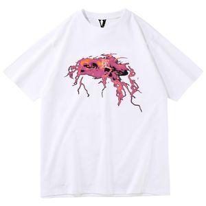 Vlone TシャツデザイナーメンズTシャツ男豪華なブランドTシャツTシャツ夏の丸い首短袖アウトドアファッションレジャーピュアコットンレターズ