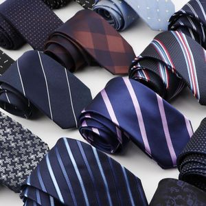 Bow Ties Classic 7cm Neck Tie Men Skinny Necktie Wedding Polyester Black Dot Fashion Business Bowtie Shirt Dress Accessories