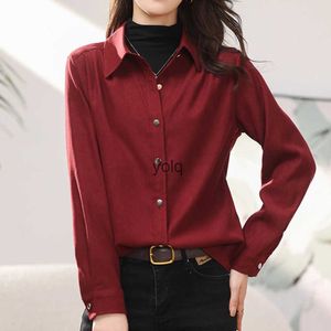 Women's Blouses Shirts Vintage Loose Women And 2023 Autumn Winter Outwear Elegant Female Casual Basic Tops Solid Cloingyolq