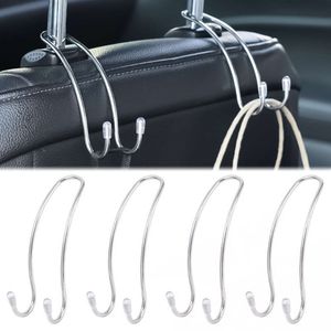 Upgrade Upgrade 2pcs Car Back Seat Hooks Stainless Steel Hidden Headrest Hanger Handbag Coat Storage Hanger Auto Organizer Car Interior Hook