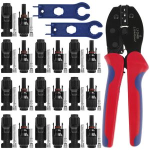 Kit di strumento di crimpatura solare Tang Crimper per 2,5/4,0/6,0 mm² Cavo fotovoltaico solare con connettori a pannello solare da 10 coppe e 2spanners