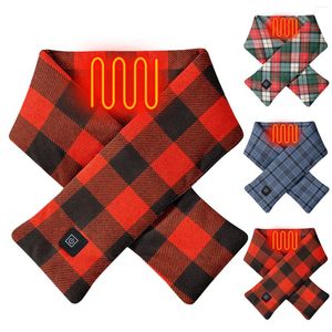 Sciarpe Inverno USB Riscaldamento Sciarpa Per Le Donne Riscaldata Unisex Vintage Plaid Stampa Scaldacollo Fazzoletto Da Collo Scialle Foulard Femme