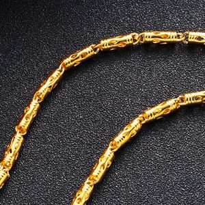 Män halsbandskedja krage smycken 18k gult guld fylld solid verklig klassisk manlig tillbehör 4mm bred 45 cm lång