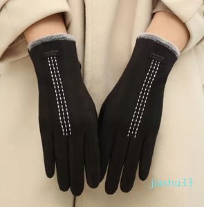 Designer-Handschuhe für Damen, Winter-Touchscreen-Handschuhe, Plüsch- und dicke Fäustlinge für Männer und Mädchen, berühren Sie gestrickte Handschuhe aus reiner Wolle für Mädchen, halten Sie warm, Geschenk