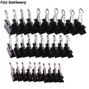 Clipboards 10pcslot مقاطع Binder Black Metal Binder 19mm 25mm 32mm ملاحظات ورقة مقطع مكاتب لوازم المكاتب الملزمة 231130