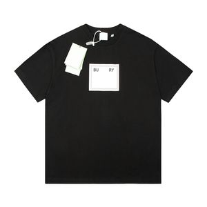 Camisetas masculinas Designer de algodão Crewneck Black Sport White Alphabet Tees e Burbrerys