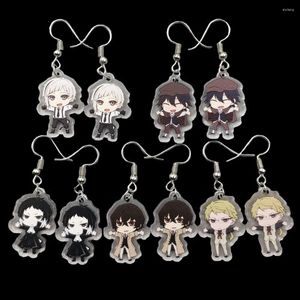 Dangle Earrings 5 Pairs 1 Set Acrylic Drop Cartoon Anime Bungo Stray Dogs Ear Pendants Jewelry Unique Lady Schoolgirl Sister Gift