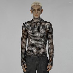 Мужские футболки T-рубашки Punkrave Men's Fort Fort Punk Sexy Make Gothic Onalized Elastic Hillow Out Stage Performance Clothing