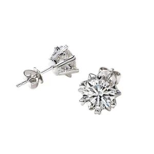 0.5-1ct Moisanne Snowflake earrings 925 Silver earrings Temperament earrings engagement wedding anniversary gift for ladies