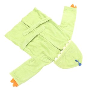 Pajamas Flannel Children Bathrobe Pure Cotton Dinosaur Style Bathrobe Home Yellow Green S Size Leisure Wear Nightgown Kids Robes 231129