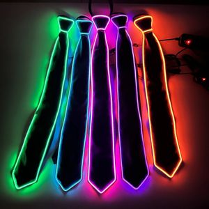 Neck Ties Luminous Bow Neck Tie Ties Men Gift EL Wire Black Ties Wedding Party Decor Neon LED for Men Boys Kids Gifts 231128